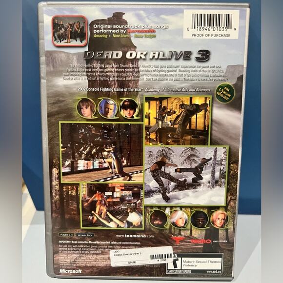 Xbox Dead or Alive 3 (Microsoft Xbox, Platinum Hits. 2001) - Picture 3 of 5